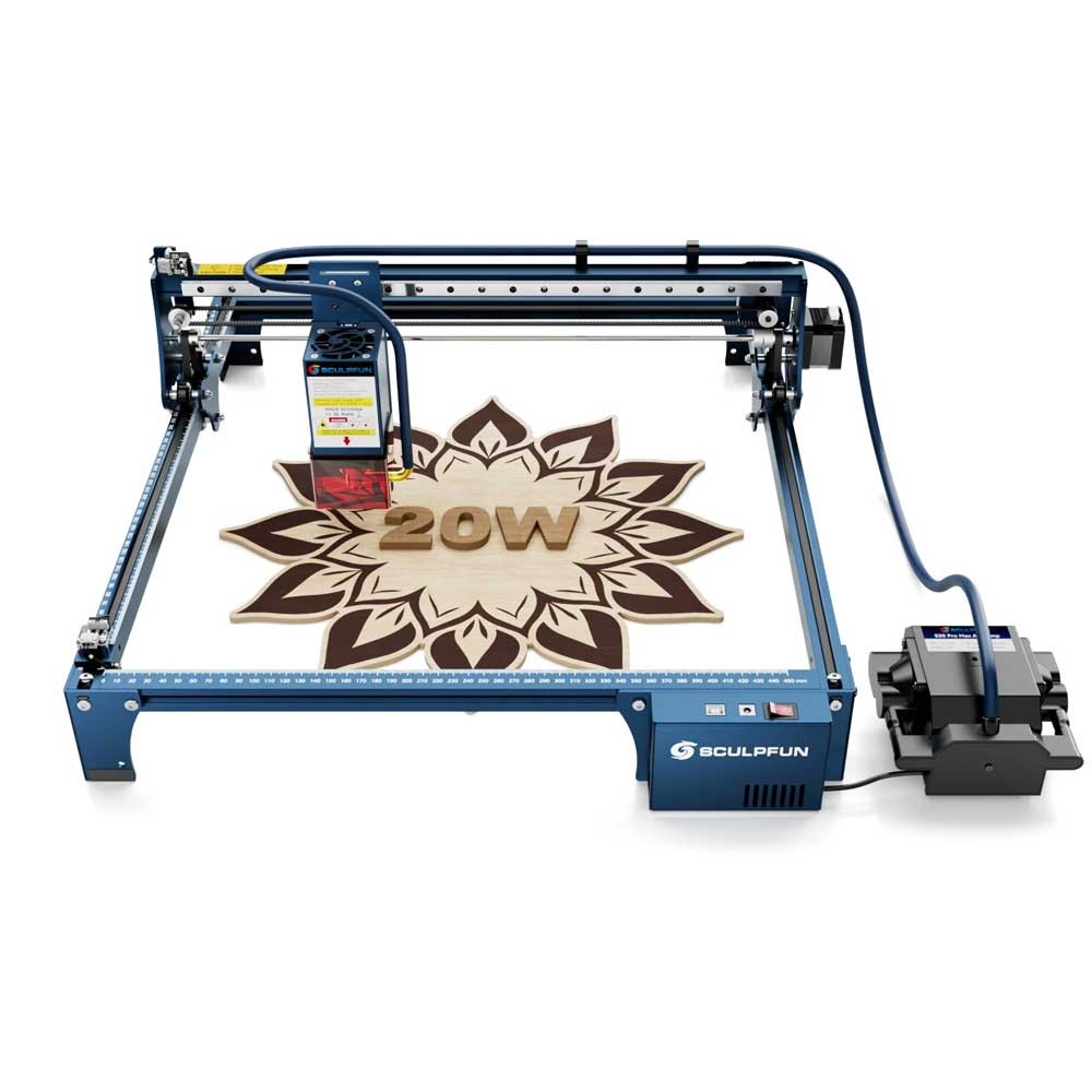 SCULPFUN S30 Pro Max 20W Laser Cutter with Auto Air Assist Air Pump